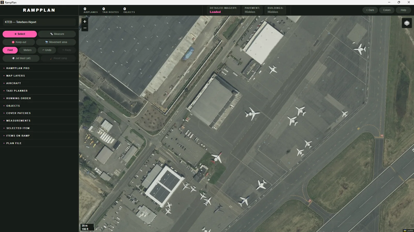 Before: aircraft parked on the Teterboro ramp in the aerial photo.